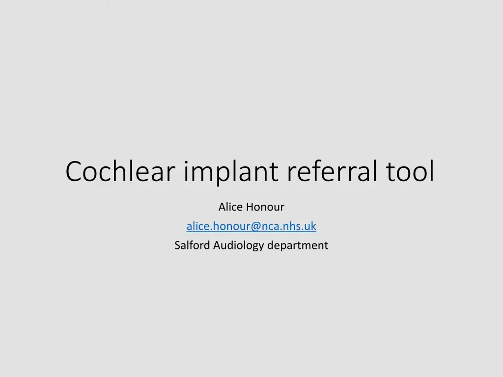 cochlear implant referral tool