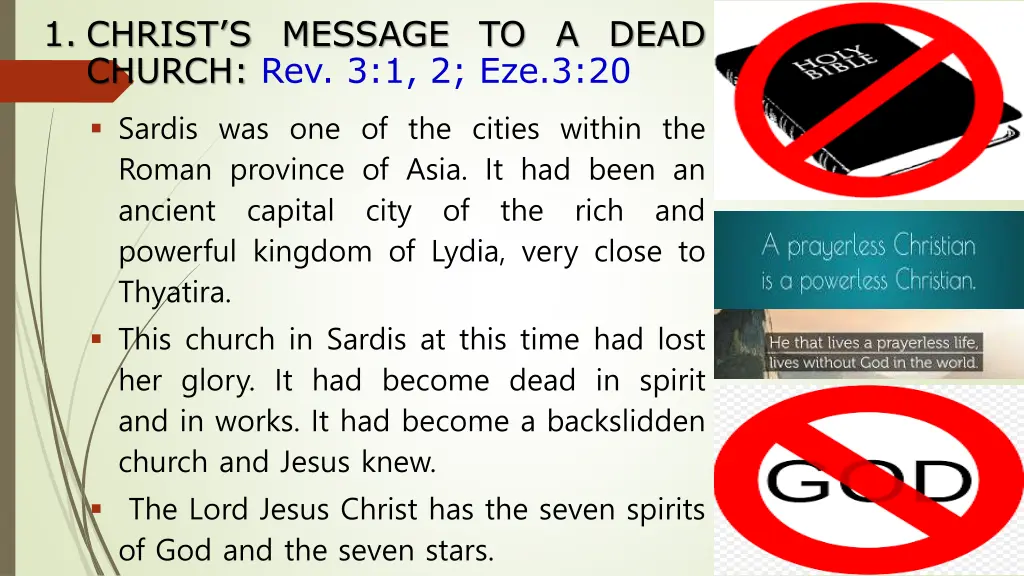 1 christ s message to a dead church