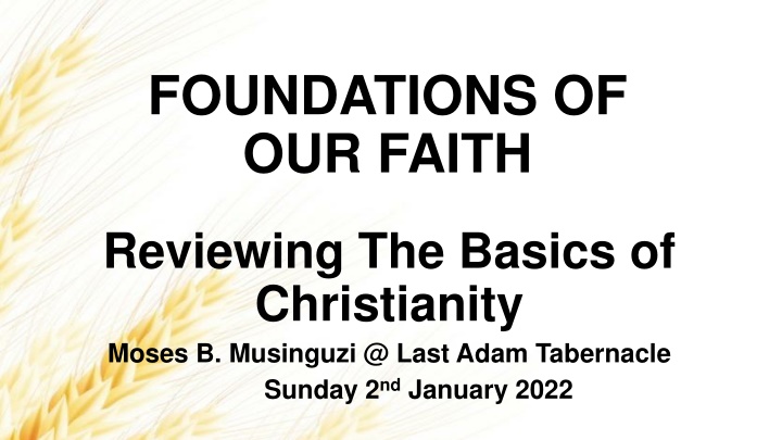 foundations of our faith