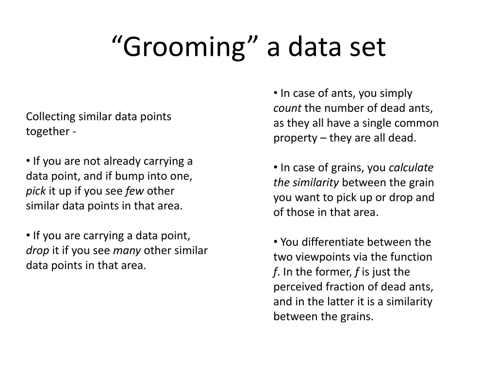 grooming a data set