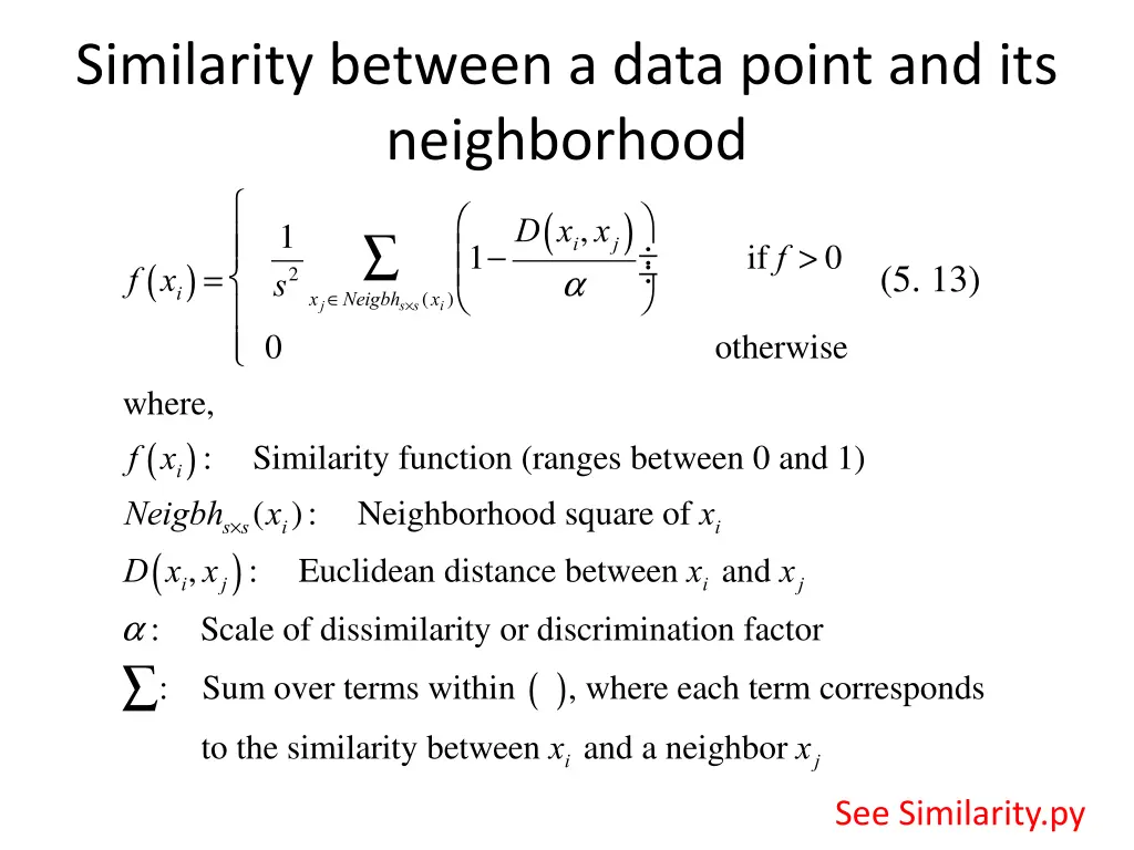 similarity between a data point