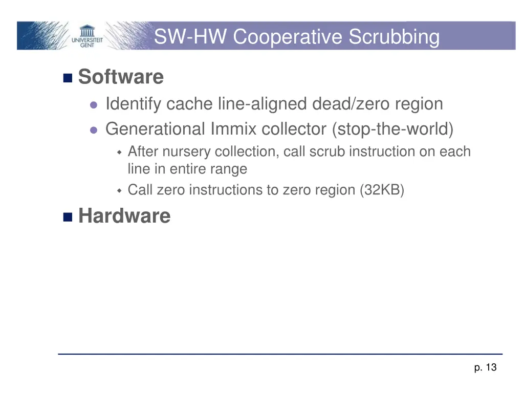 sw hw cooperative scrubbing