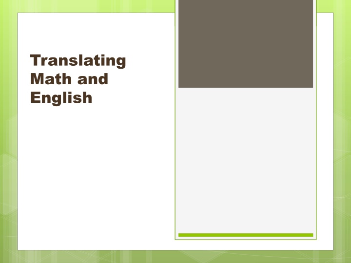 translating math and english