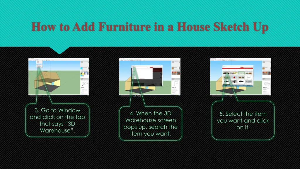 how to add furniture in a house sketch up 2