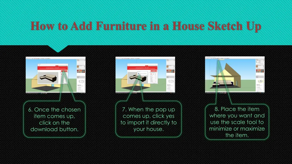 how to add furniture in a house sketch up 3