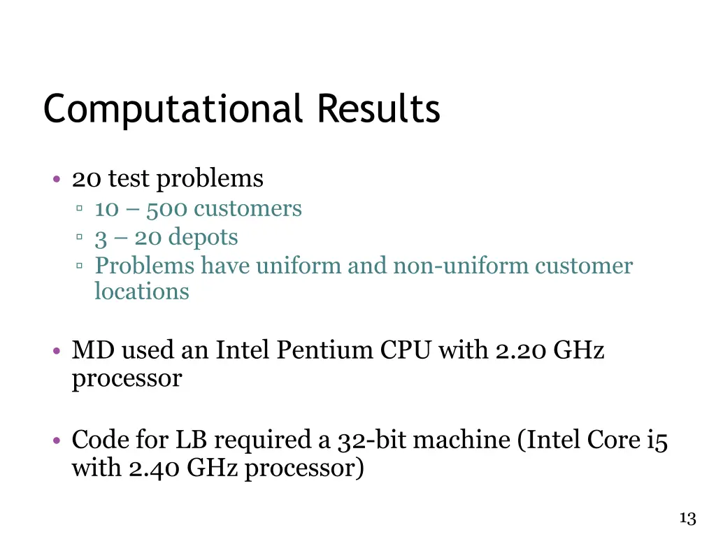 computational results