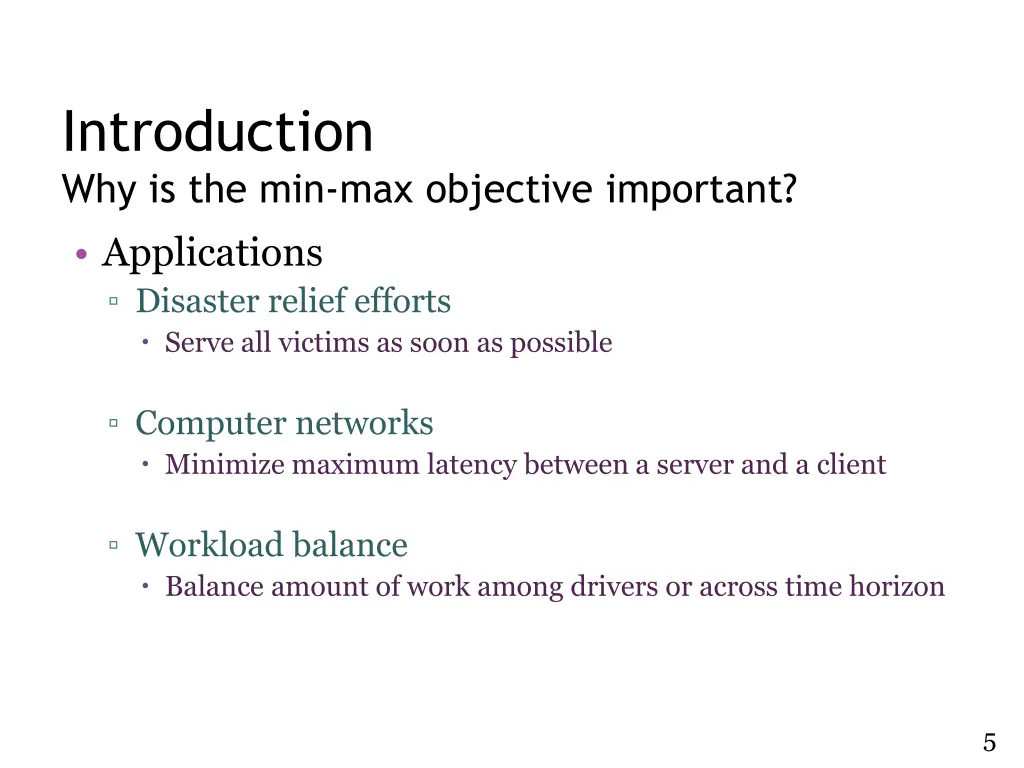 introduction why is the min max objective