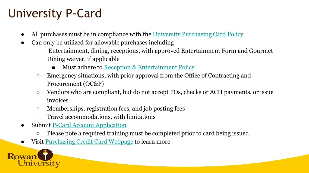 university p card