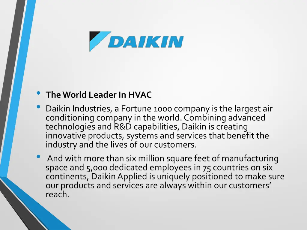 the world leader in hvac daikin industries