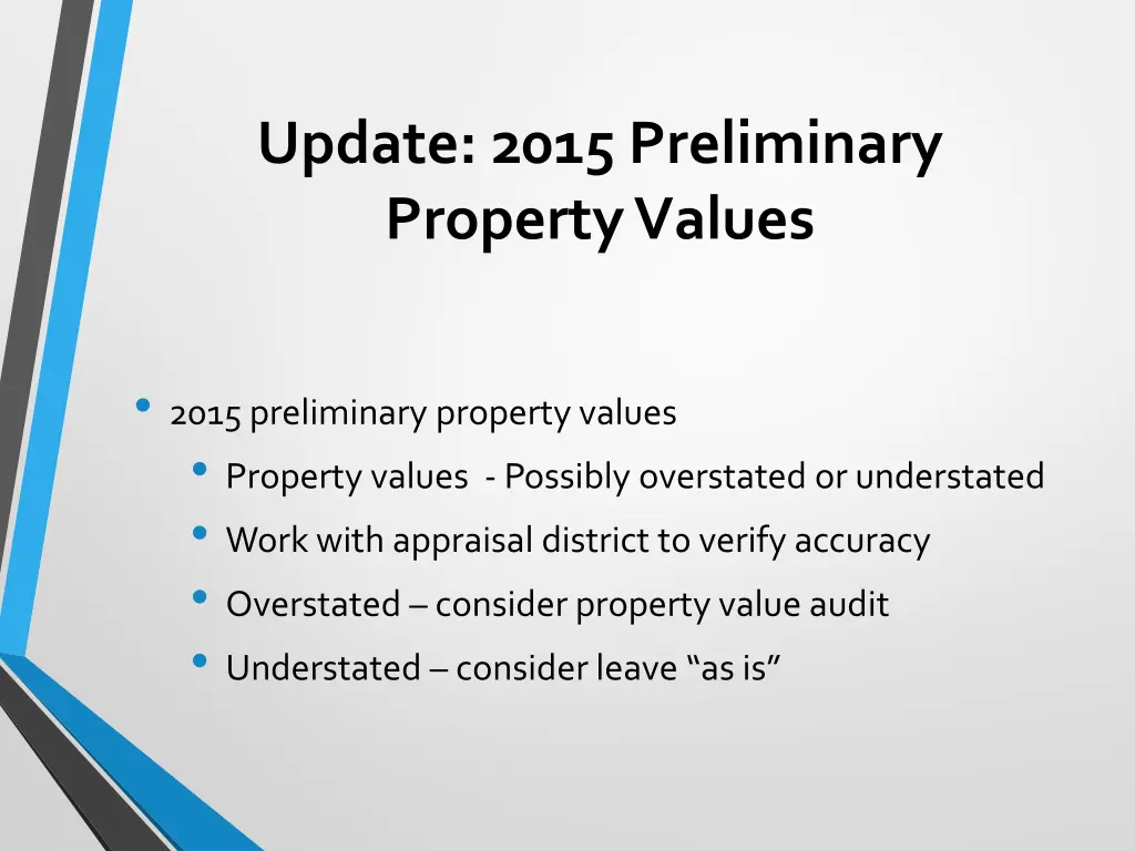 update 2015 preliminary property values