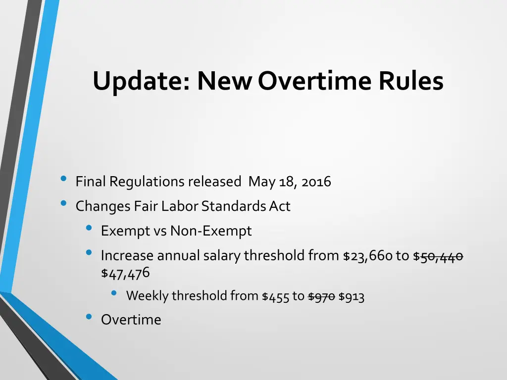 update new overtime rules