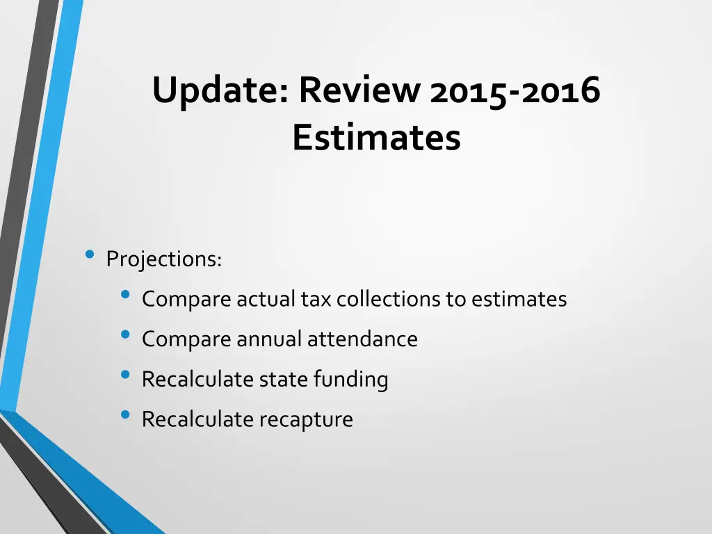 update review 2015 2016 estimates