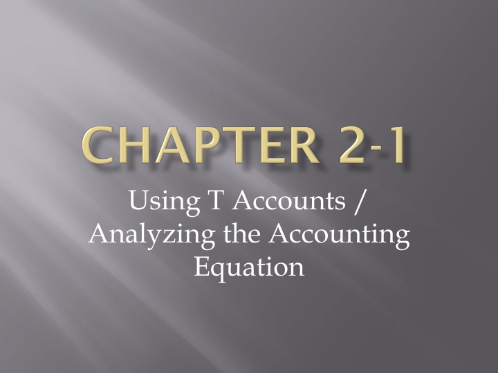 using t accounts analyzing the accounting equation