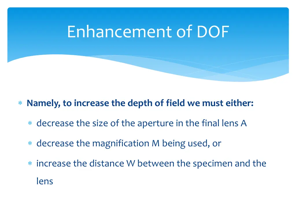 enhancement of dof