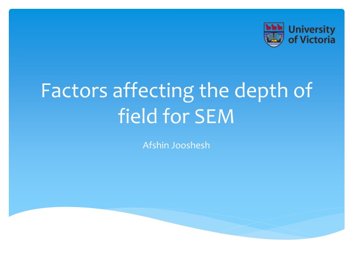 factors affecting the depth of field for sem