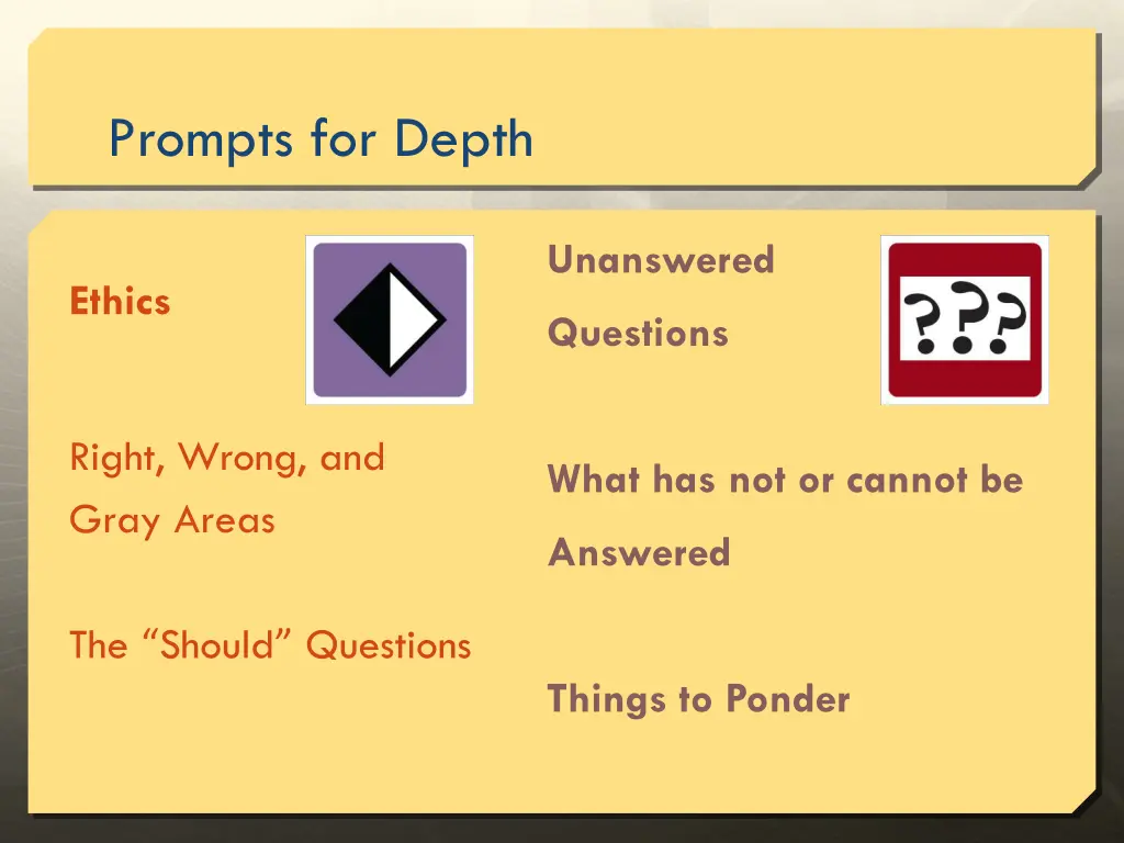 prompts for depth 2