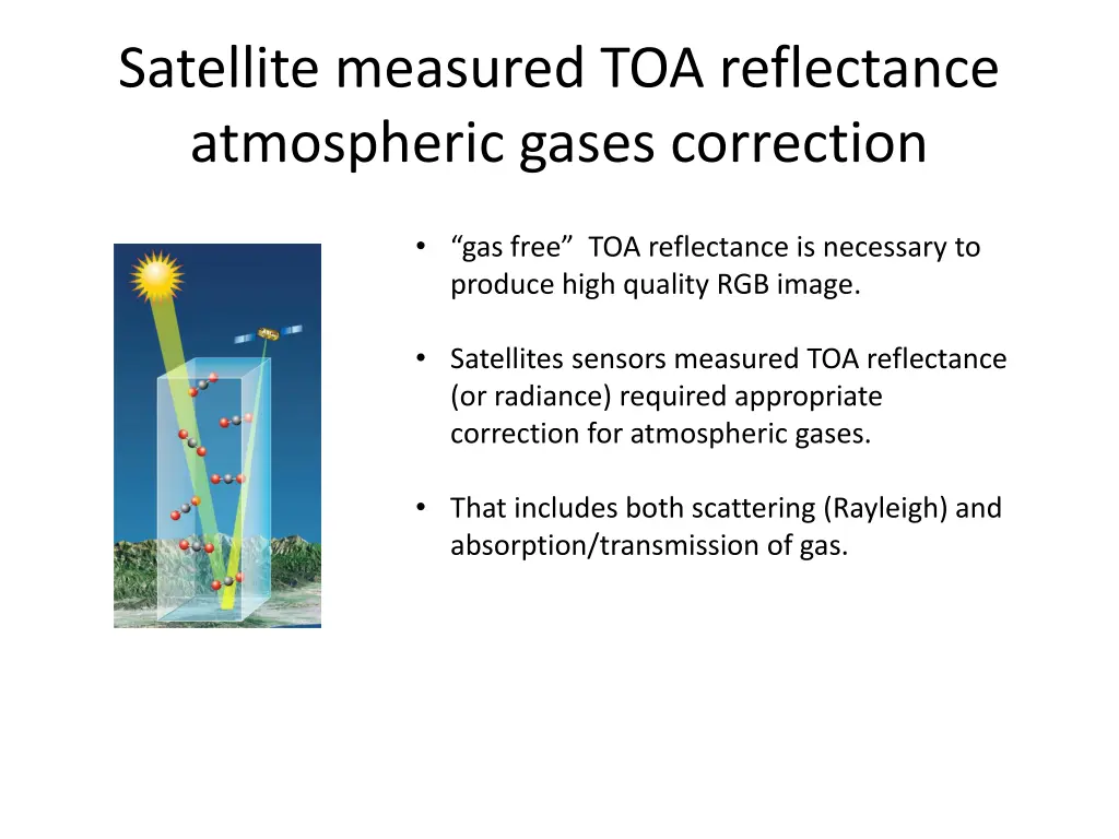 satellite measured toa reflectance atmospheric