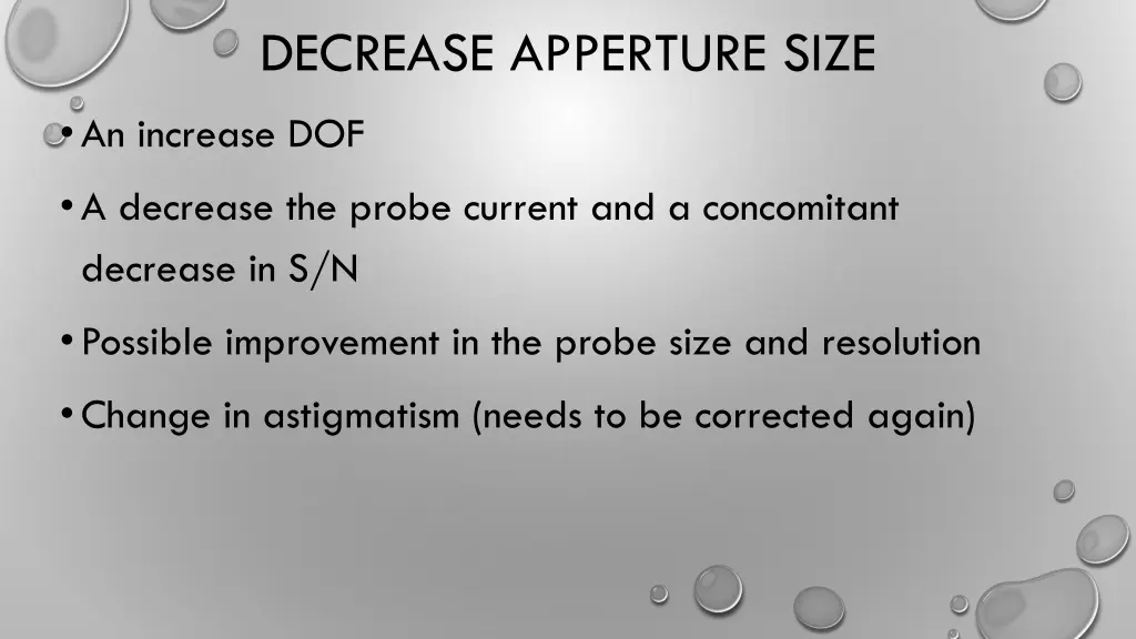 decrease apperture size