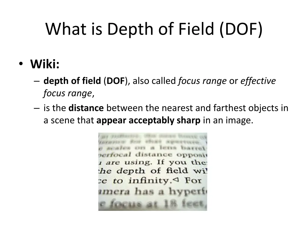 what is depth of field dof