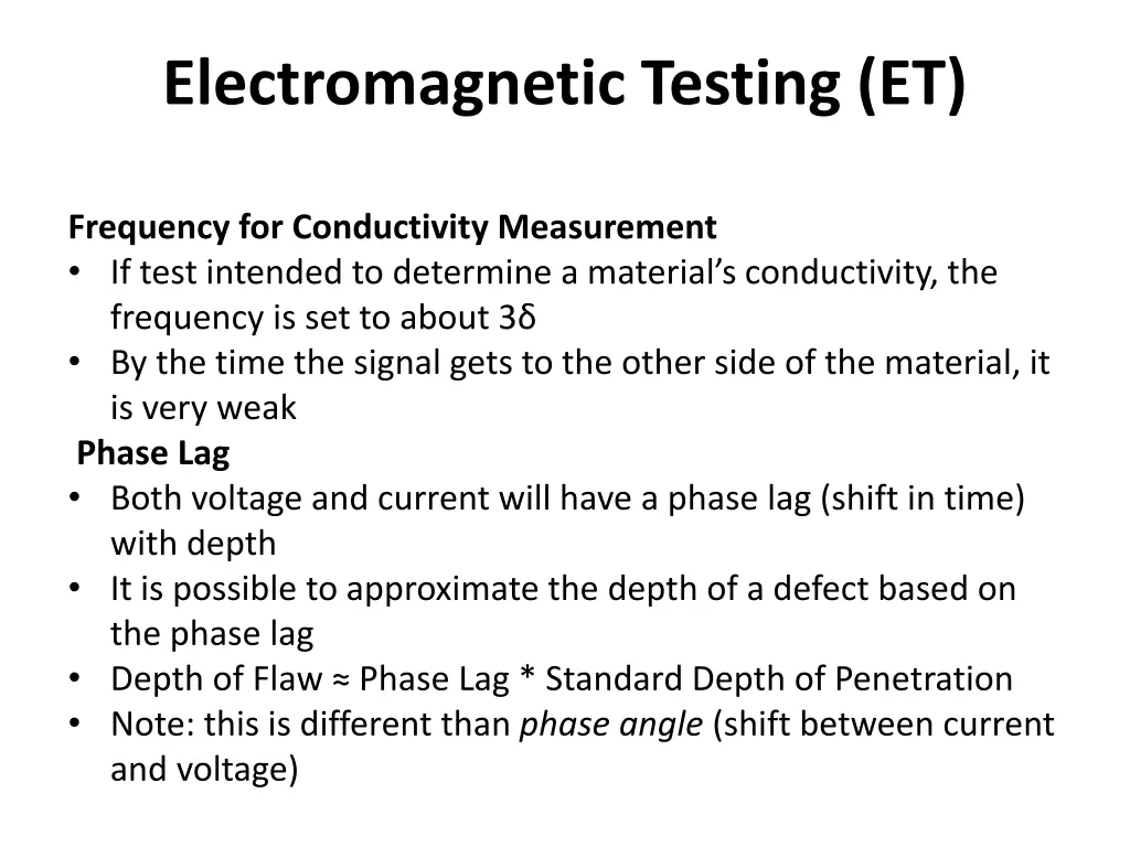 electromagnetic testing et 18