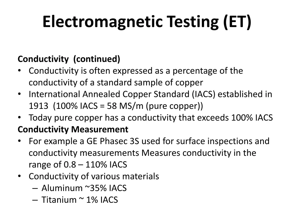 electromagnetic testing et 20