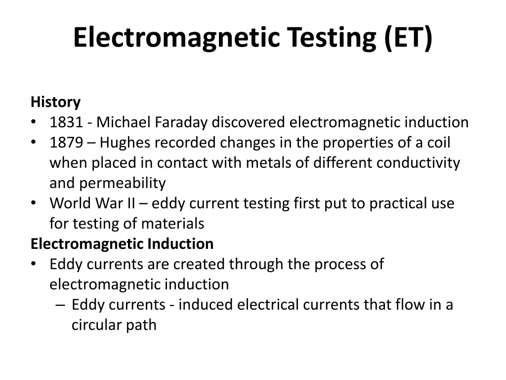 electromagnetic testing et 5