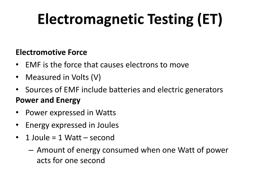 electromagnetic testing et 7