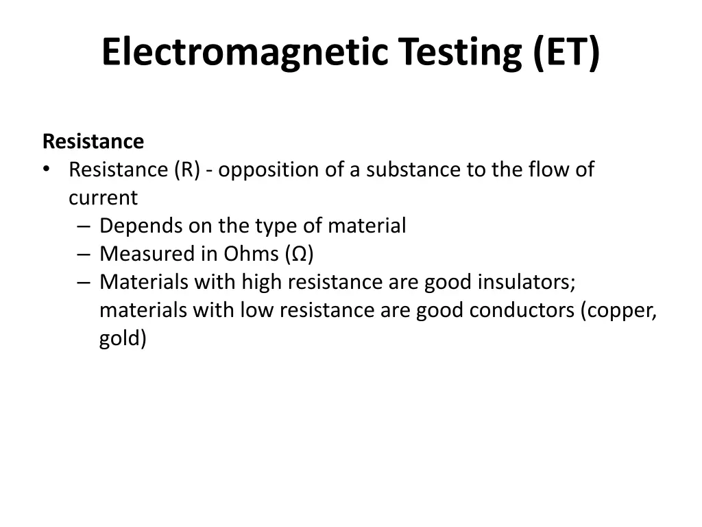 electromagnetic testing et 8