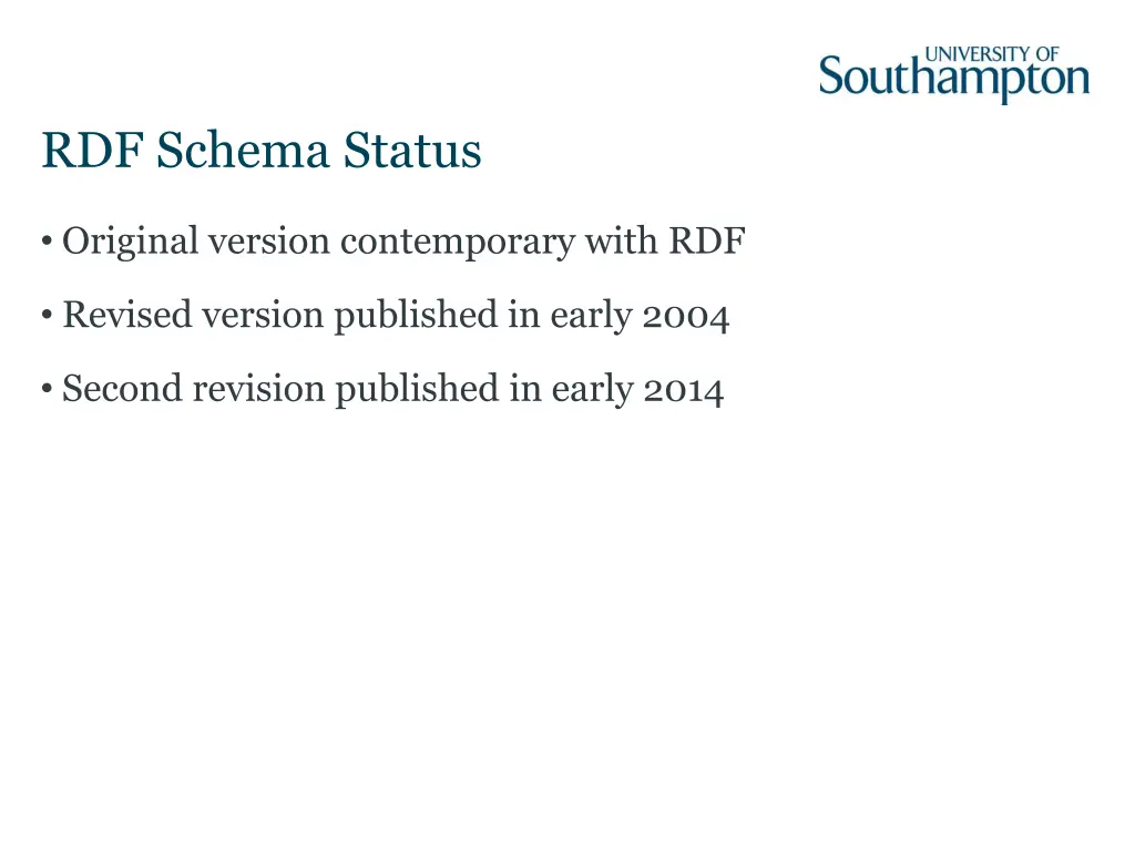 rdf schema status