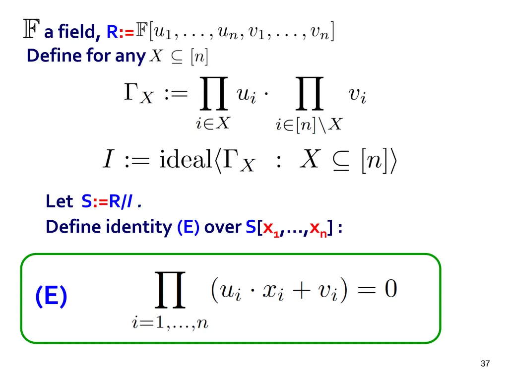 f a field r f u1 un v1 vn define for any x se 1