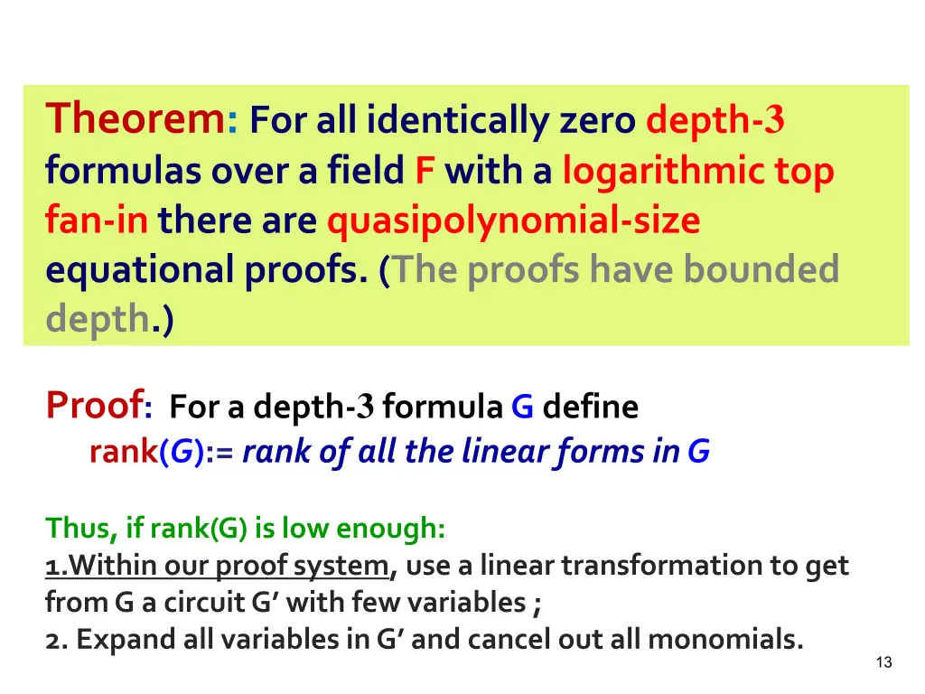 theorem for all identically zero depth 3 formulas