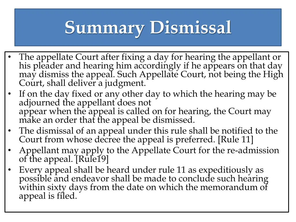 summary dismissal