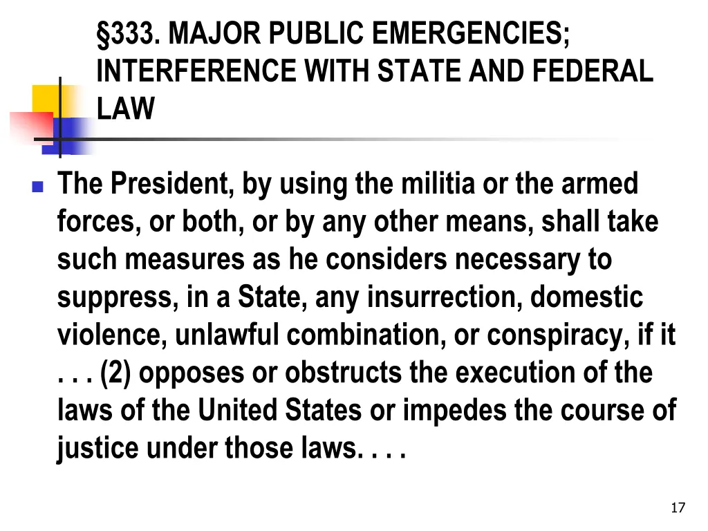 333 major public emergencies interference with