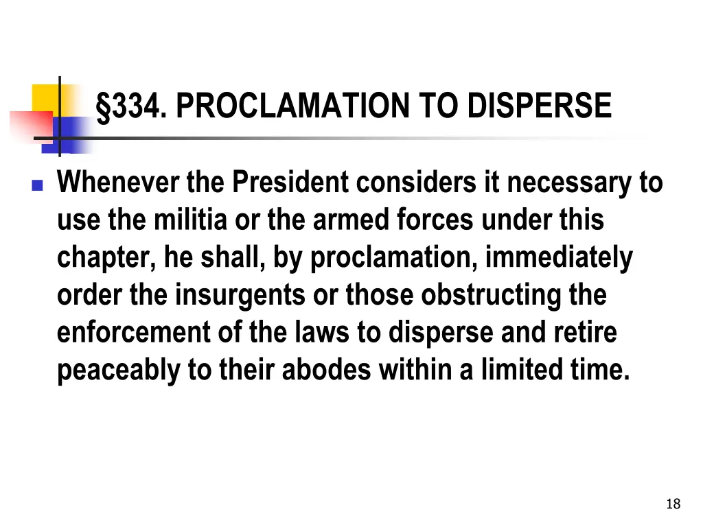 334 proclamation to disperse