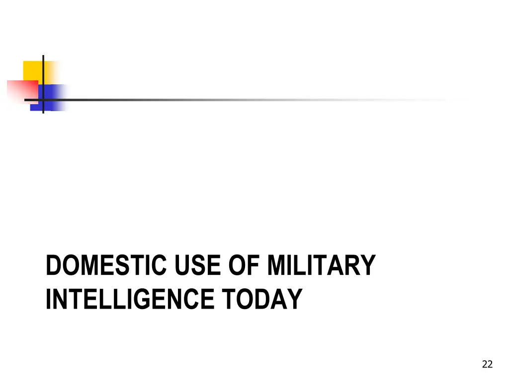 domestic use of military intelligence today