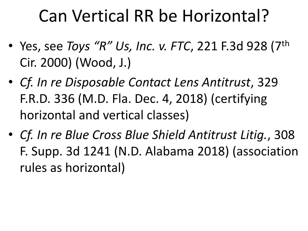 can vertical rr be horizontal