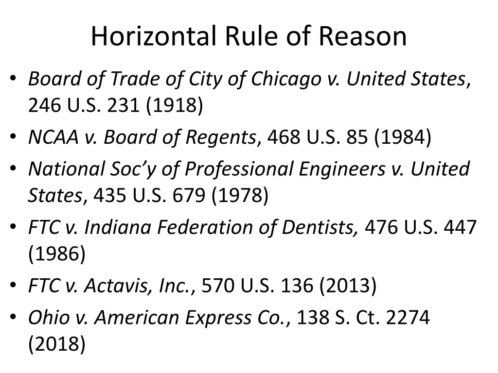 horizontal rule of reason