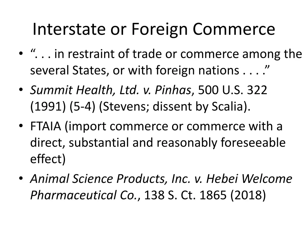 interstate or foreign commerce in restraint