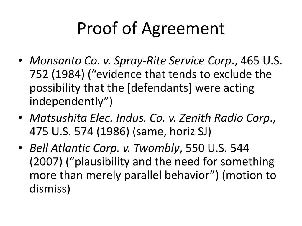 proof of agreement