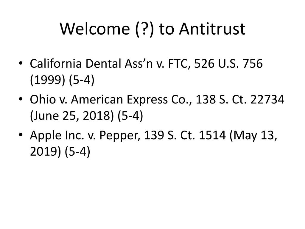 welcome to antitrust