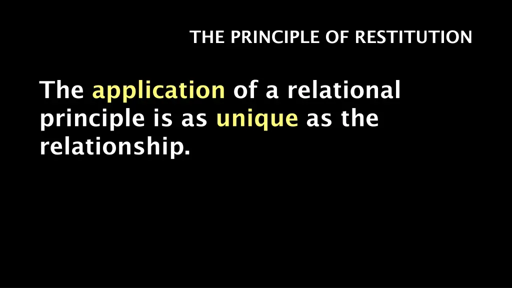 the principle of restitution