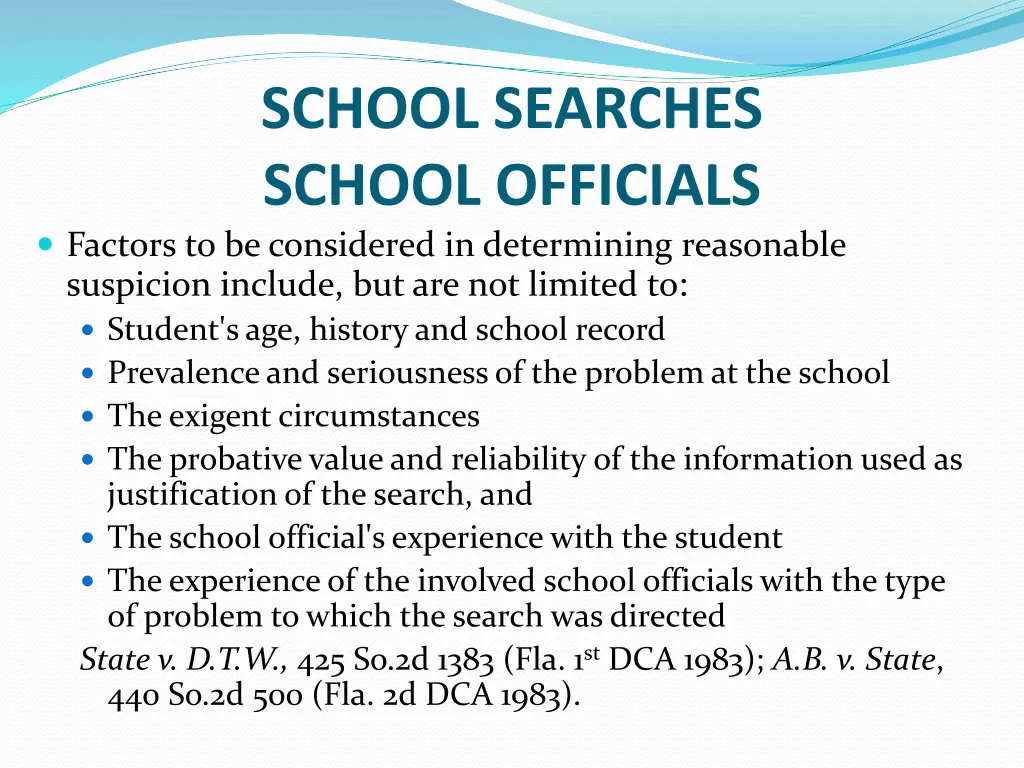 school searches school officials factors