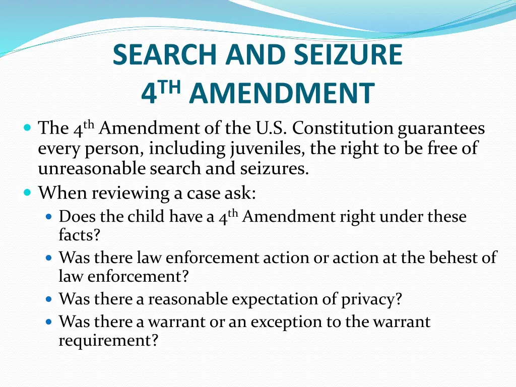 search and seizure 4 th amendment