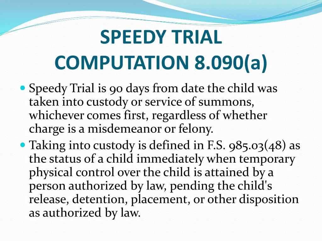 speedy trial computation 8 090 a