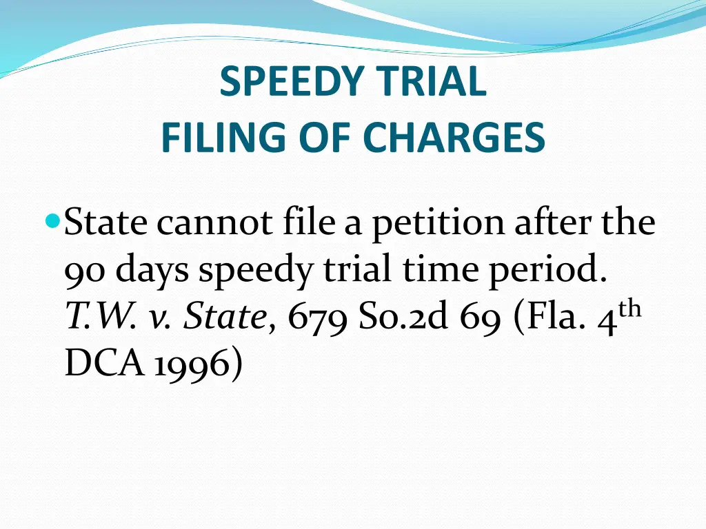 speedy trial filing of charges