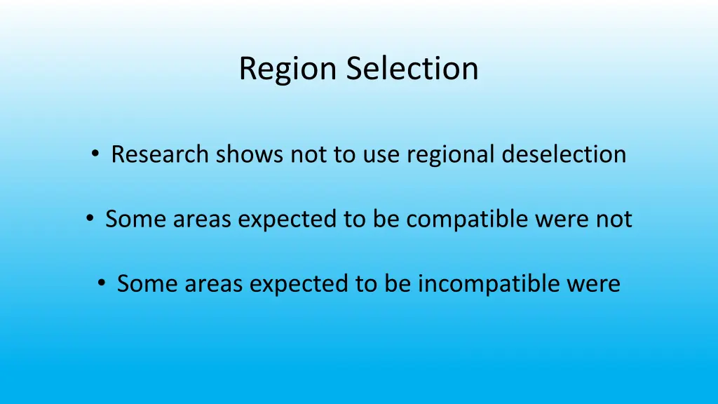 region selection