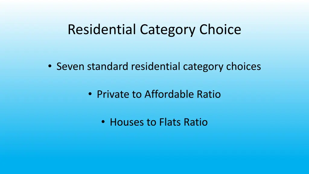 residential category choice