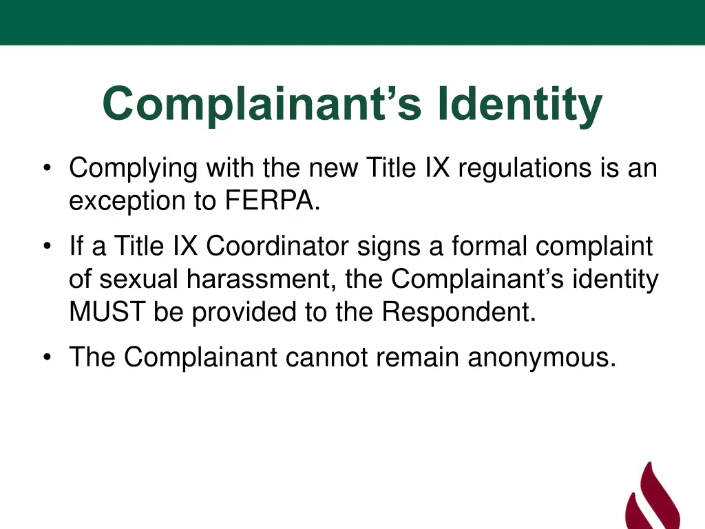 complainant s identity