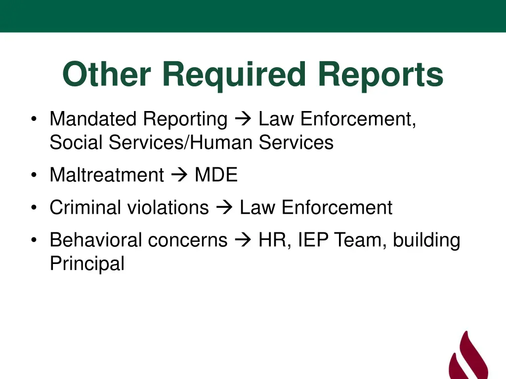 other required reports