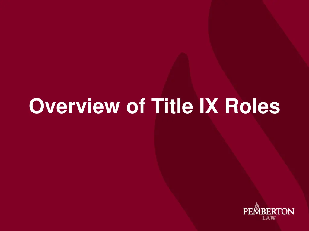 overview of title ix roles